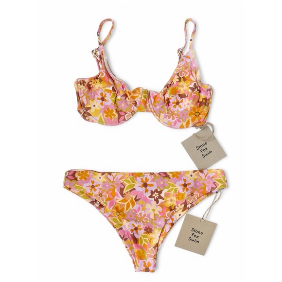Stone Fox Swim Swim New Stone Fox Swim Set Roca Bikini Bottom Conch Top Retro Pop Beach